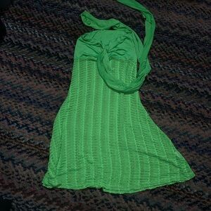 Cristinalove Lace Detail Green Top